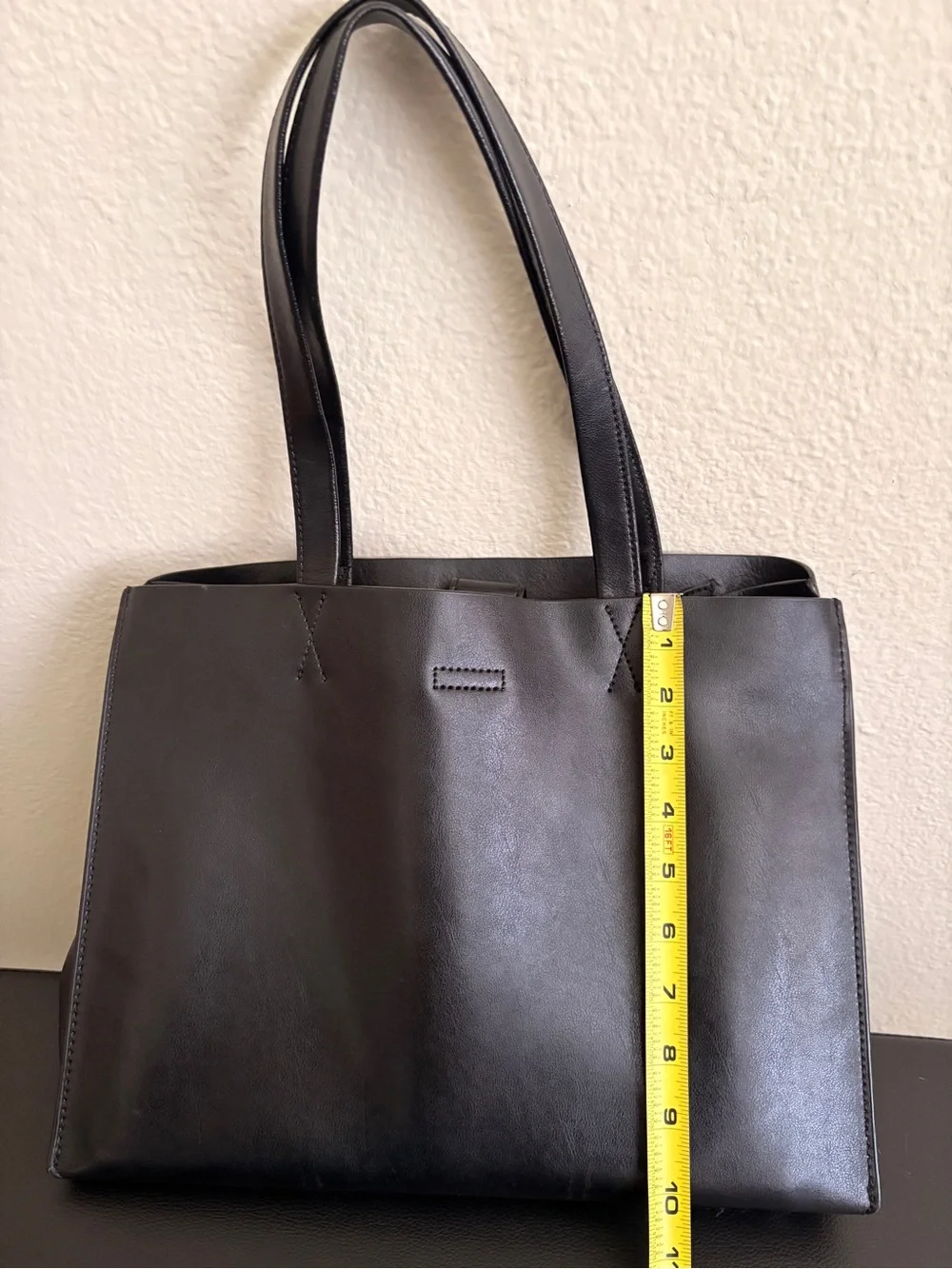 Banana Republic Black Leather Laptop Tote